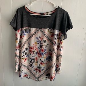 Pattern Block Floral Blouse